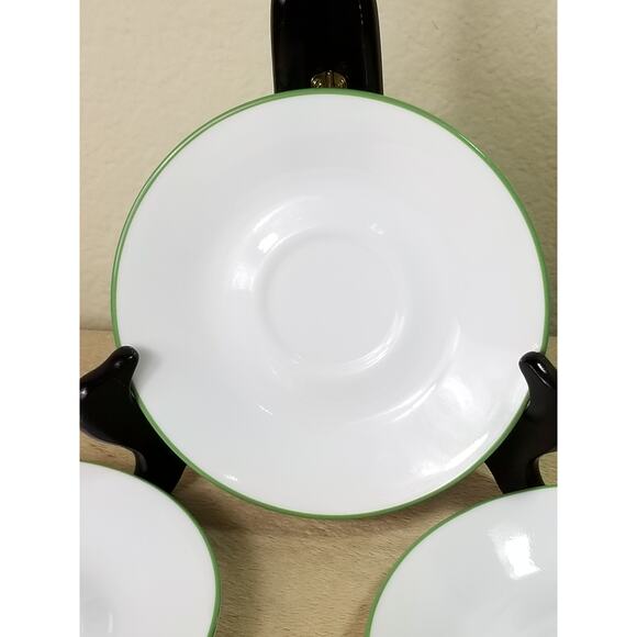 Corelle by Corning Spring Meadow Green Trim Saucer Plate 6" Made in USA Vintage - Picture 3 of 13
